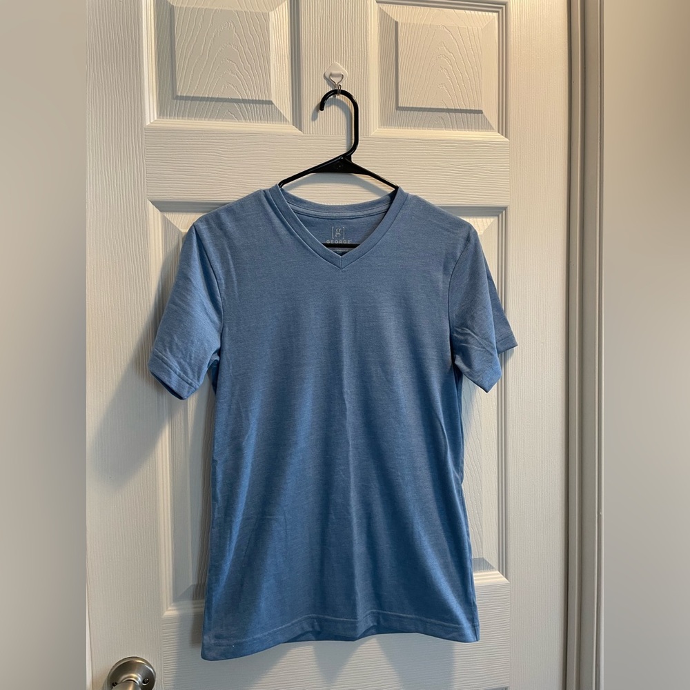 Men's Blue V-Neck T-Shirt